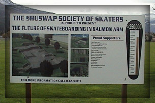 SSOS sign at the site of the new skateboard park